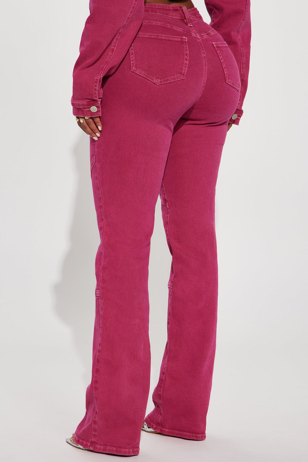 Oasis Lace Up Straight Leg Jeans - Pink