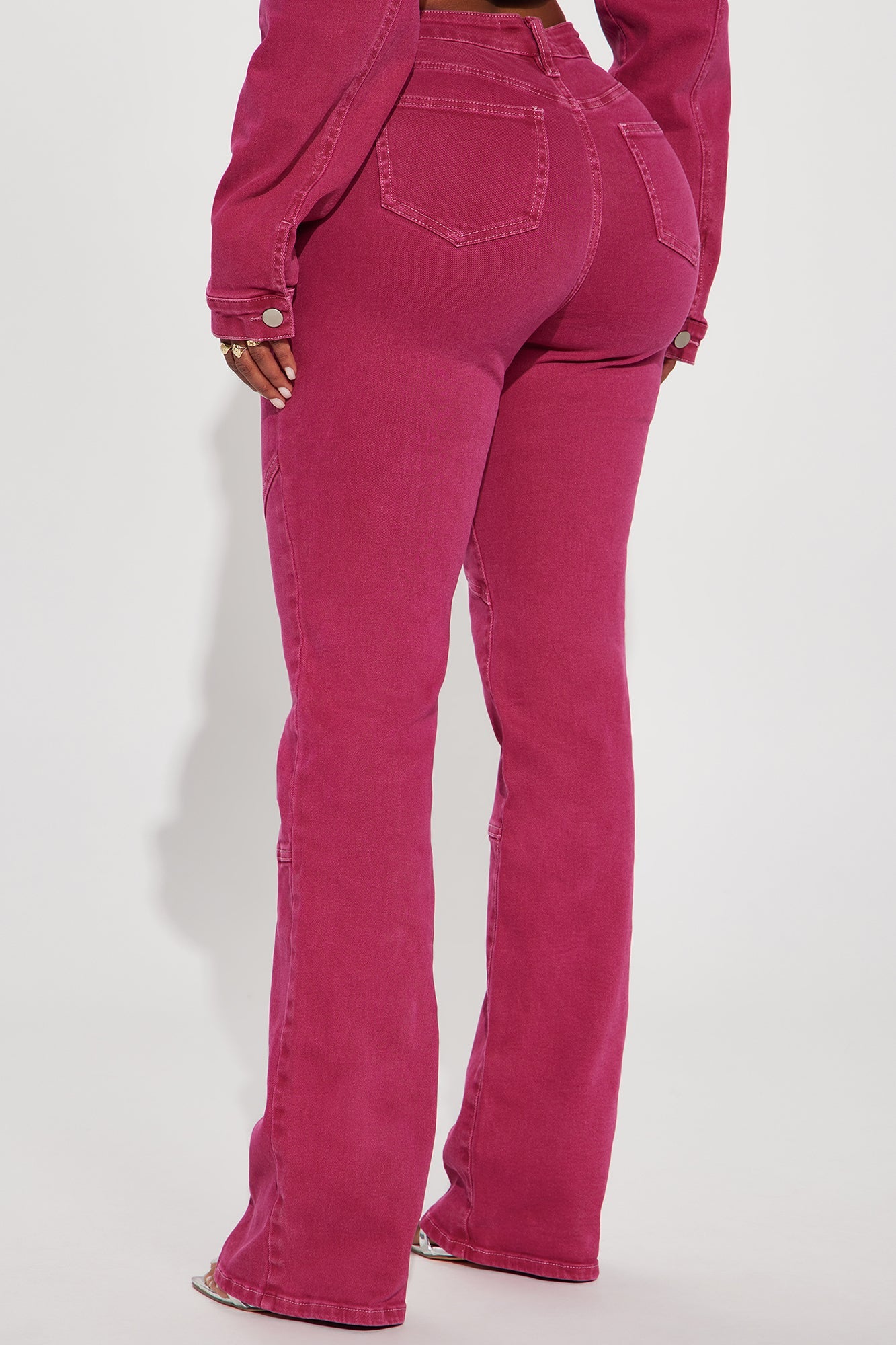 Oasis Lace Up Straight Leg Jeans - Pink
