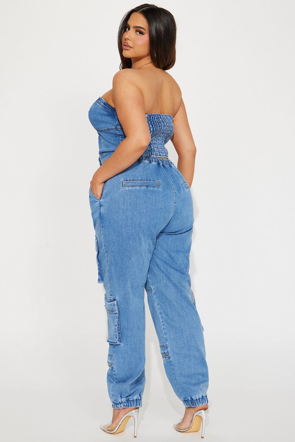 Hang With Me Denim Pant Set - Light Wash