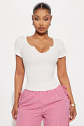 Layla Short Sleeve Top - White