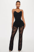 Festival Favorite Lace Flare Jeans - Black