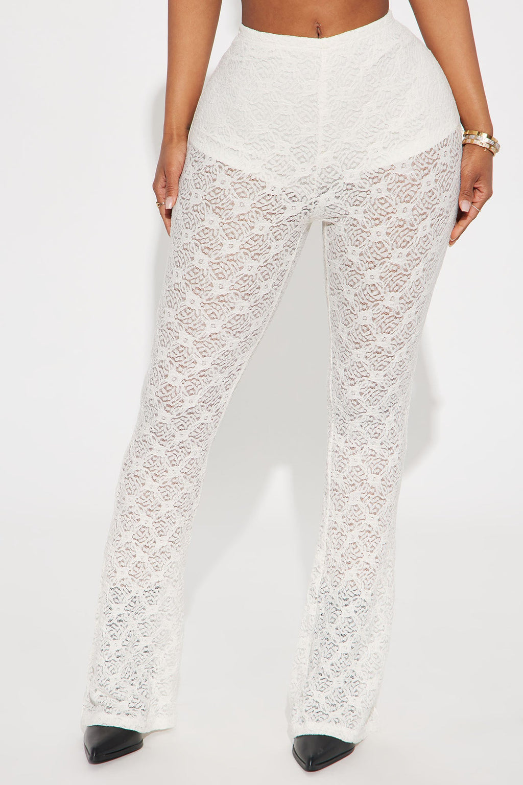 Now You See Me Lace Flare Pant - Taupe