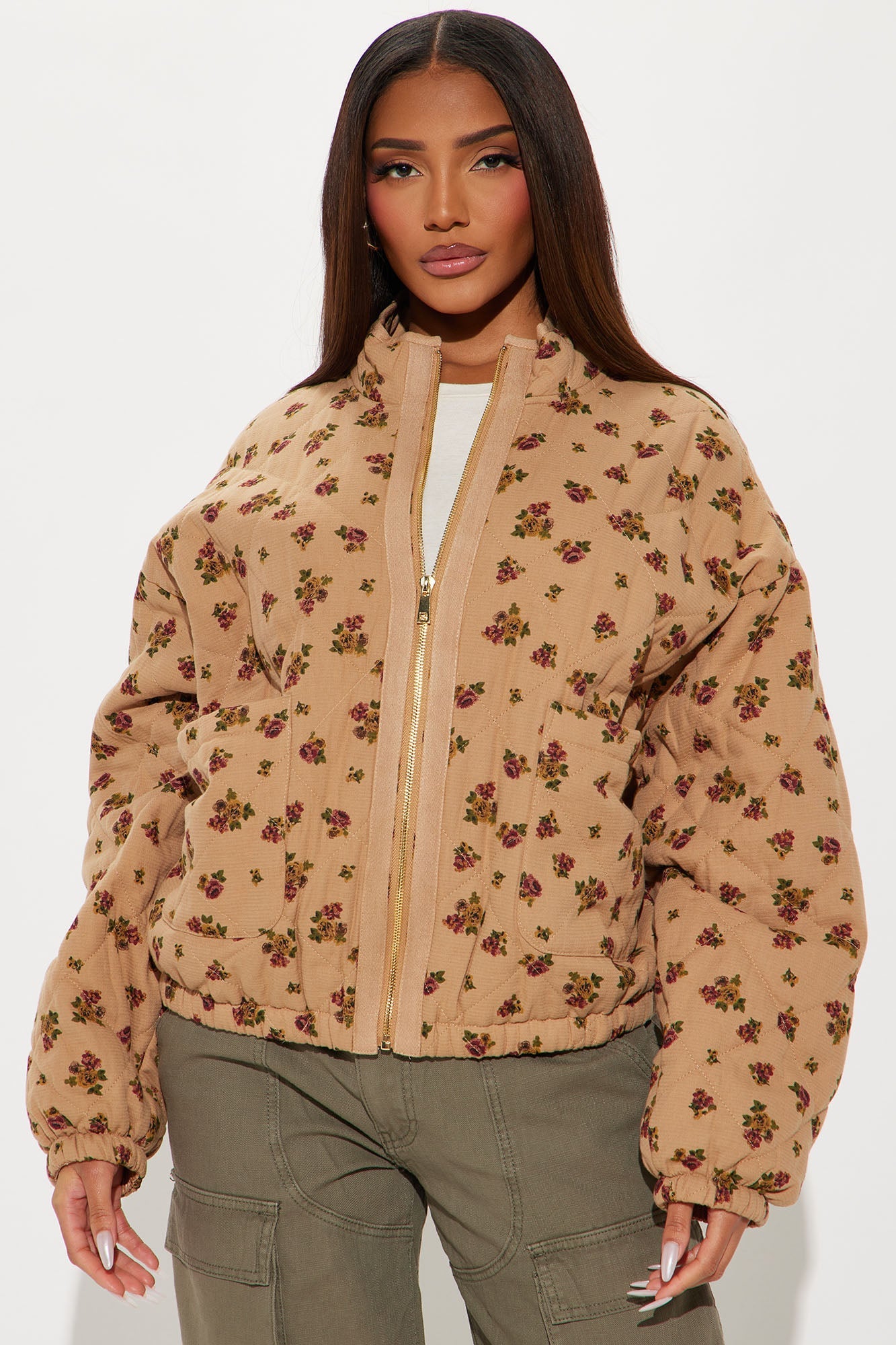As Sweet As They Come Oversized Quilted Jacket - Stone
