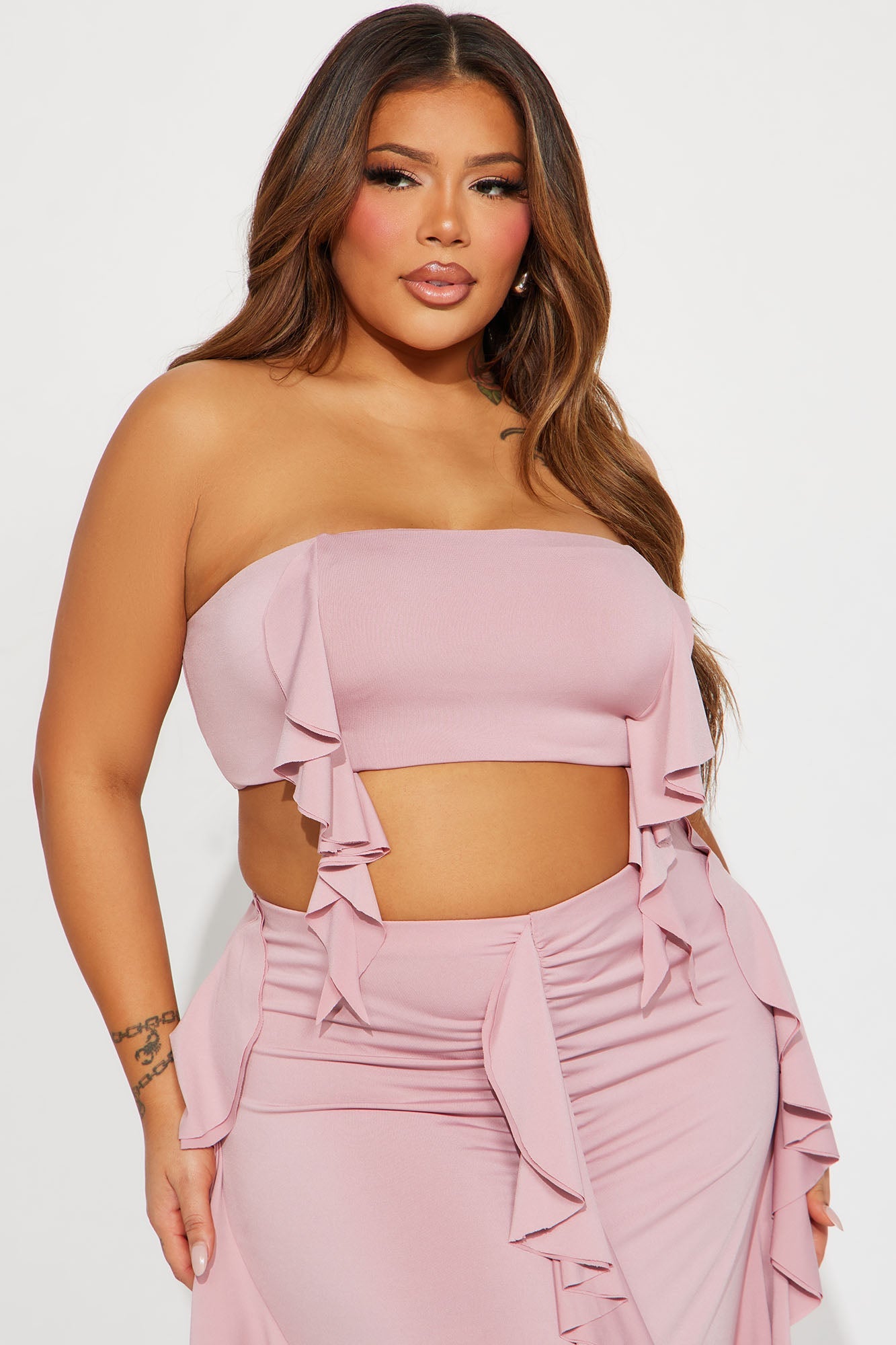 Love Affair Ruffle Skirt Set - Mauve