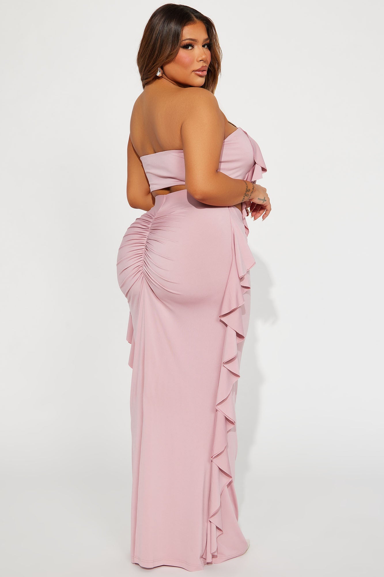 Love Affair Ruffle Skirt Set - Mauve