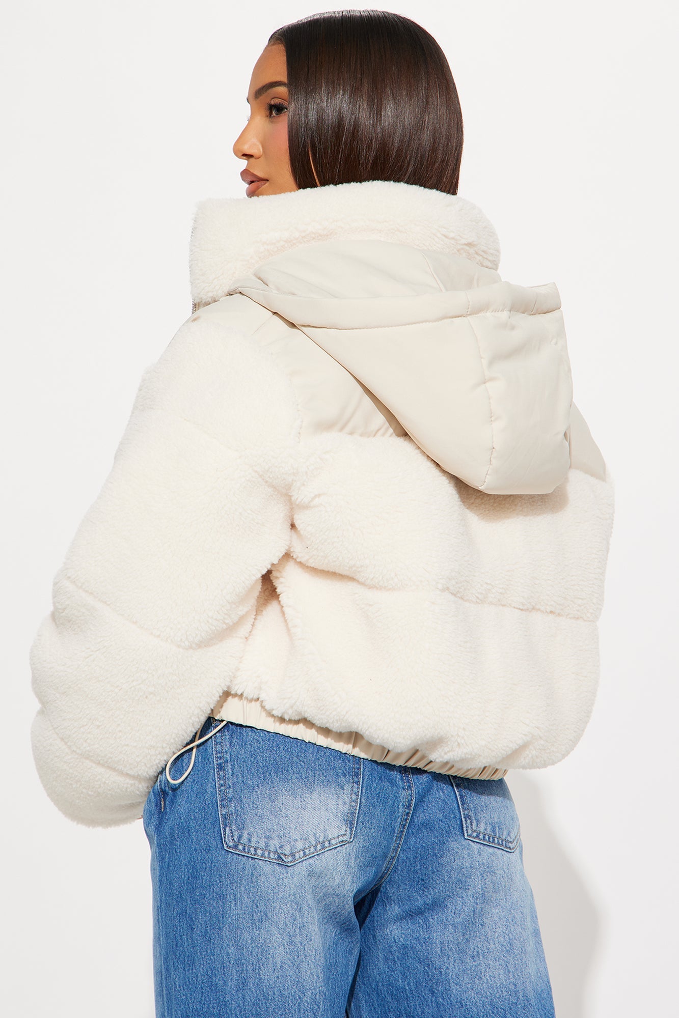 Up North Sherpa Puffer Jacket - Cream