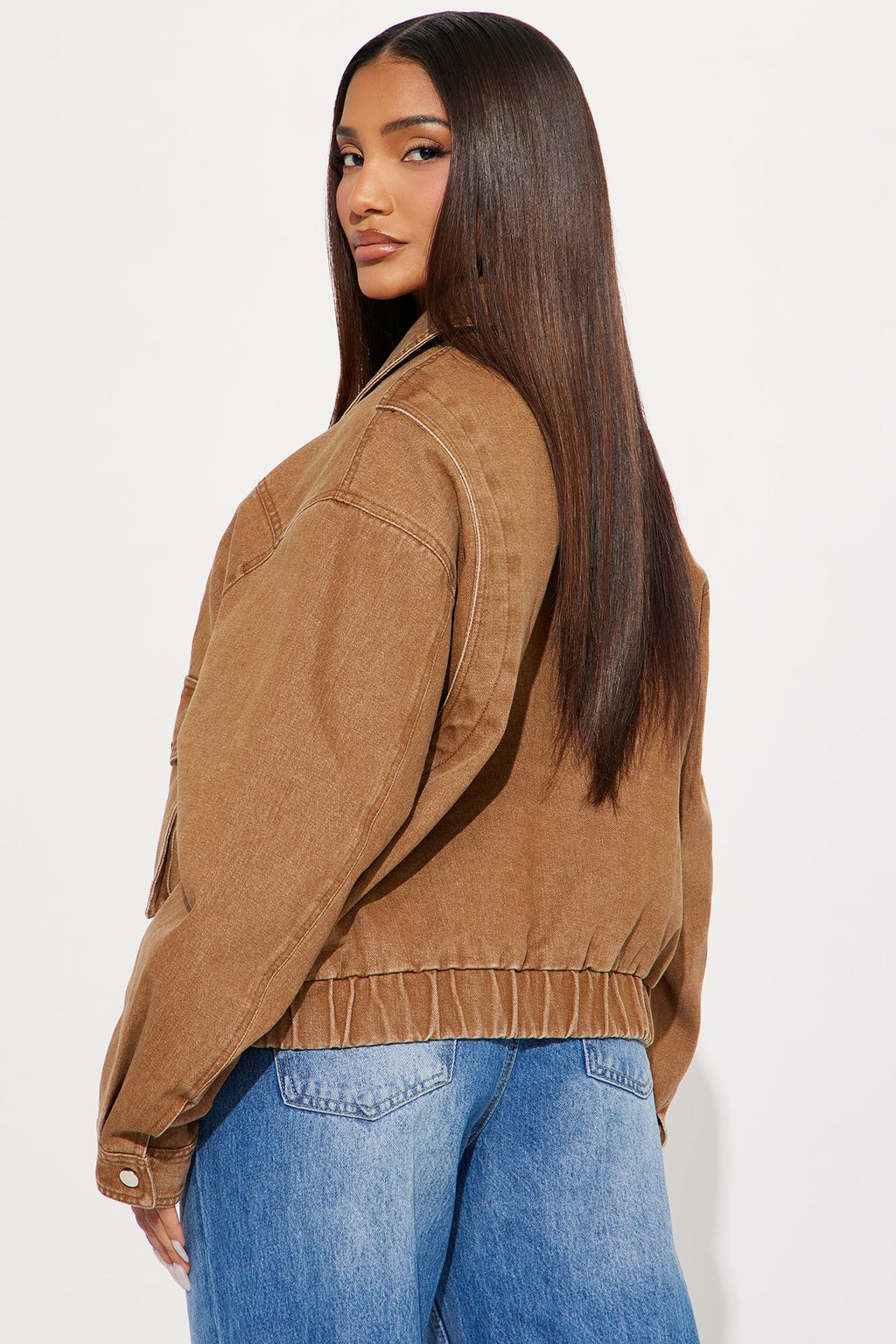 Delilah Washed Bomber Jacket - Rust