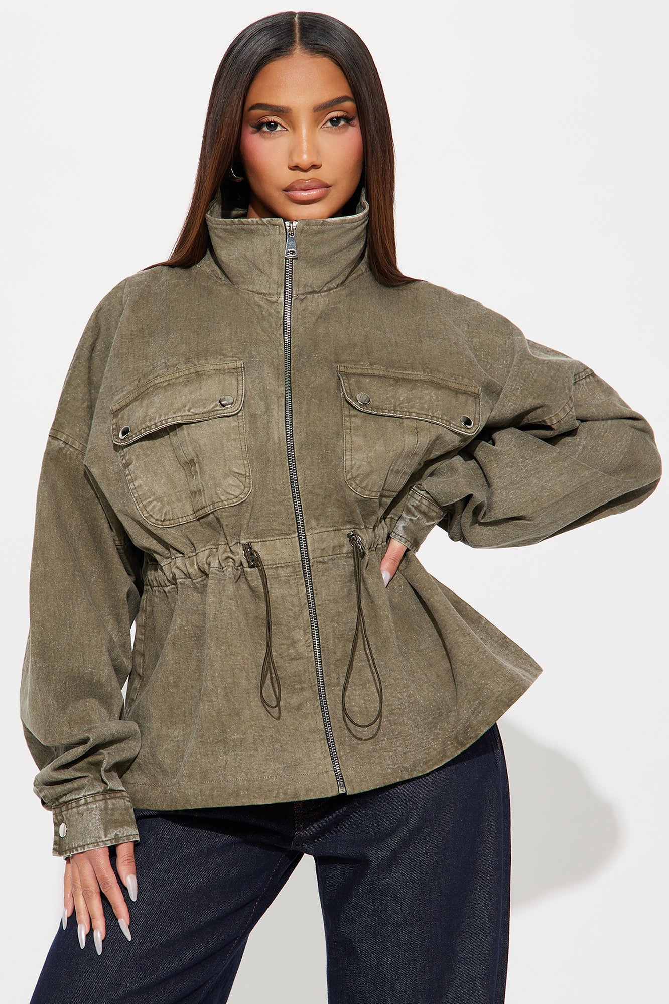 Rocky Washed Utility Jacket - Olive