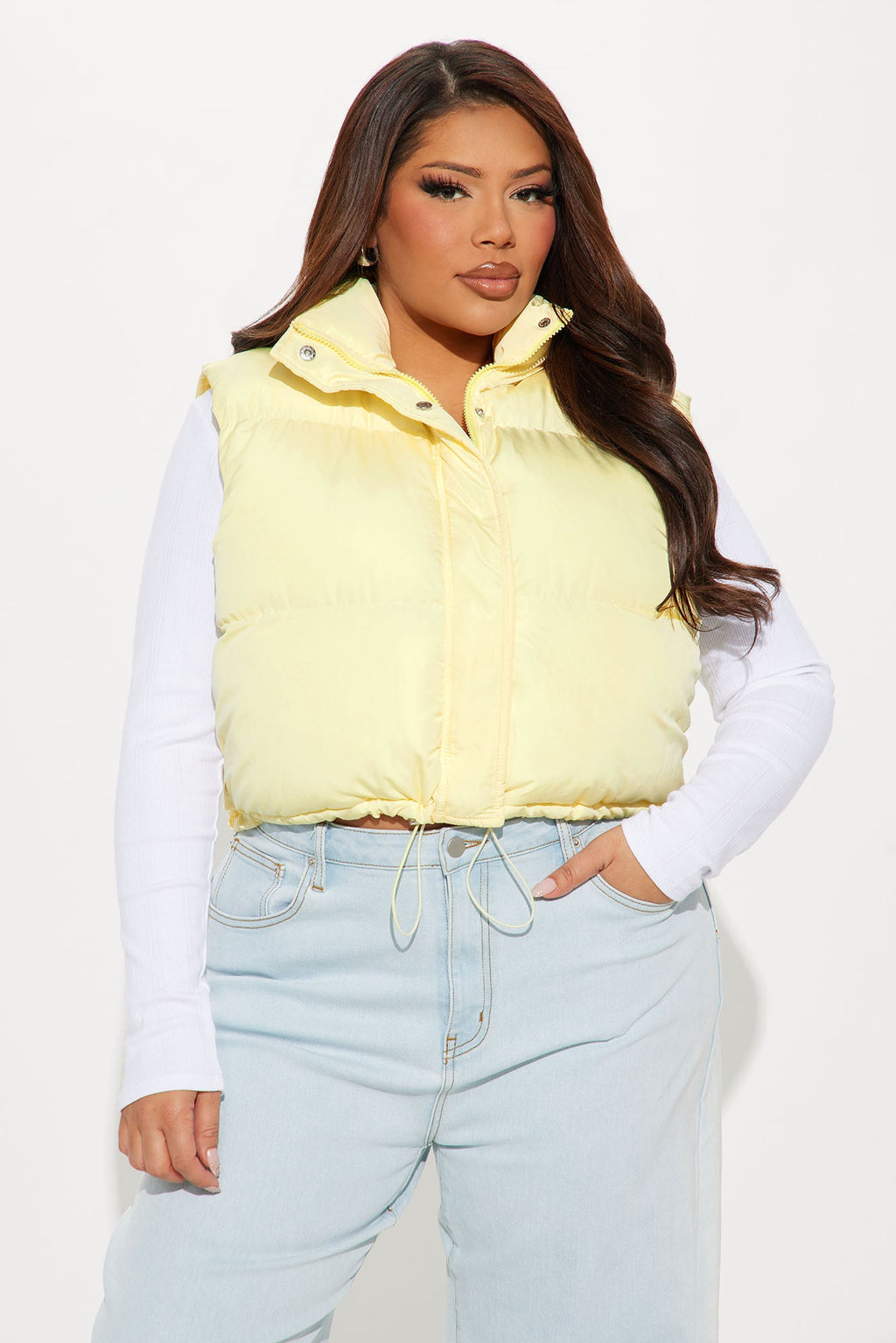 Rylee Quilted Puffer Vest - Yellow