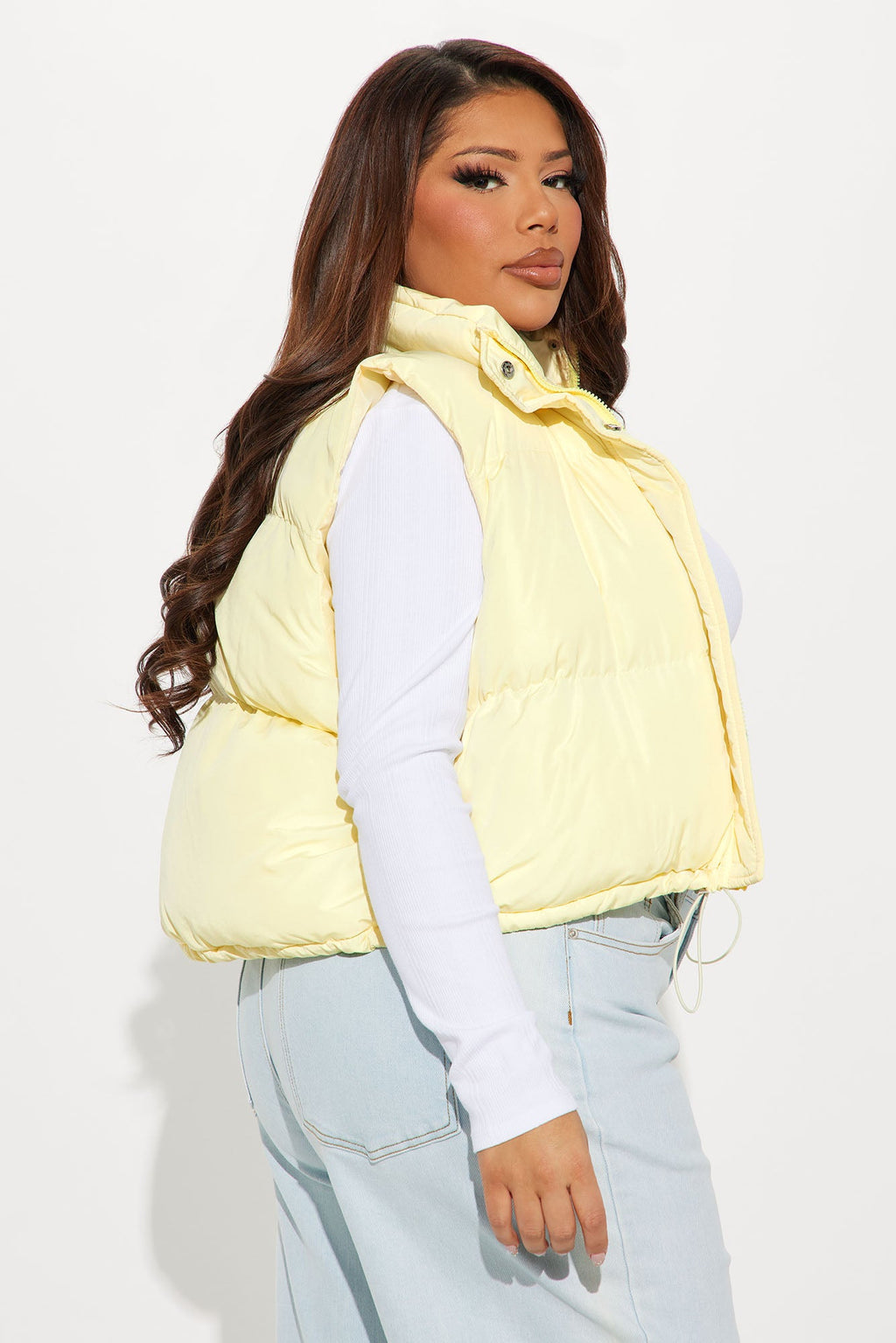 Rylee Quilted Puffer Vest - Yellow