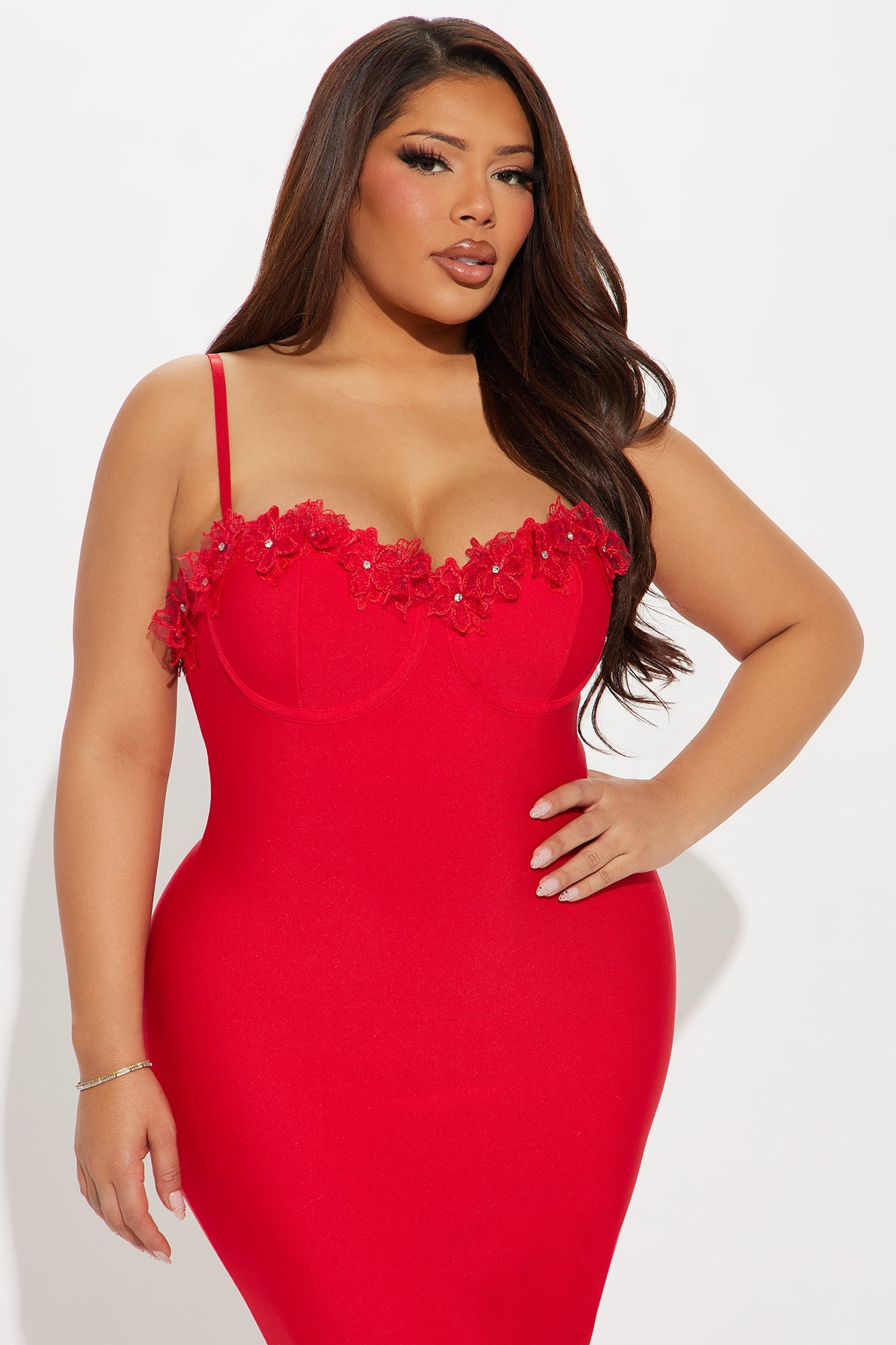 Verona Bandage Midi Dress - Red