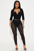 Not My Match Lace Legging - Black