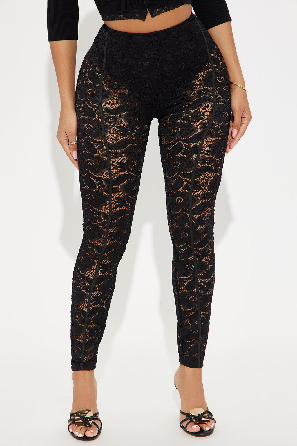 Not My Match Lace Legging - Black