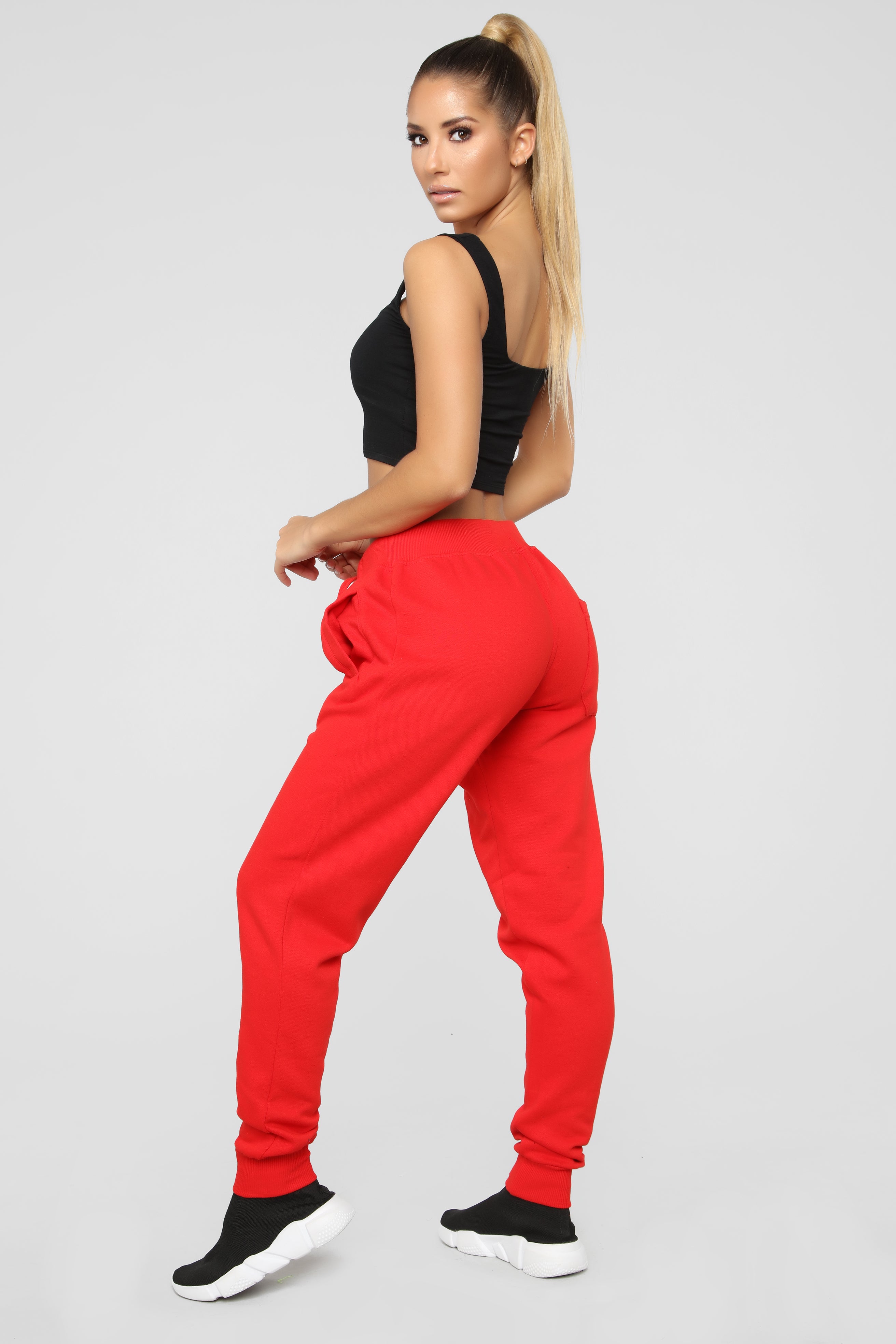 Stole Your Boyfriend's Oversized Jogger - Red