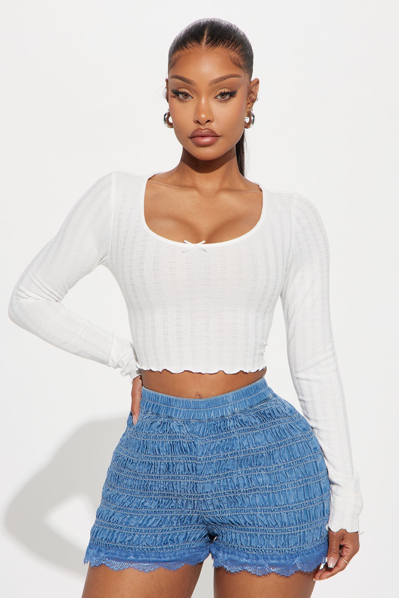 I Heart You Long Sleeve Top - White