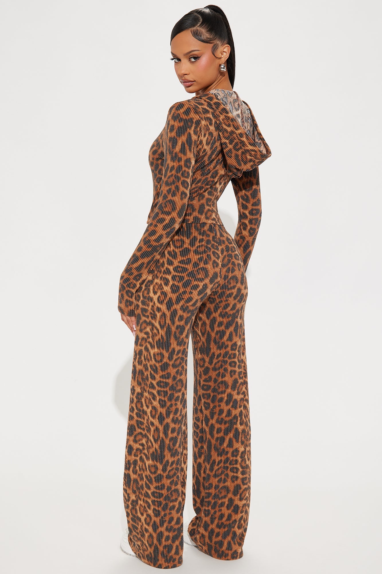 Lizzy Leopard Pant Set - Brown/combo
