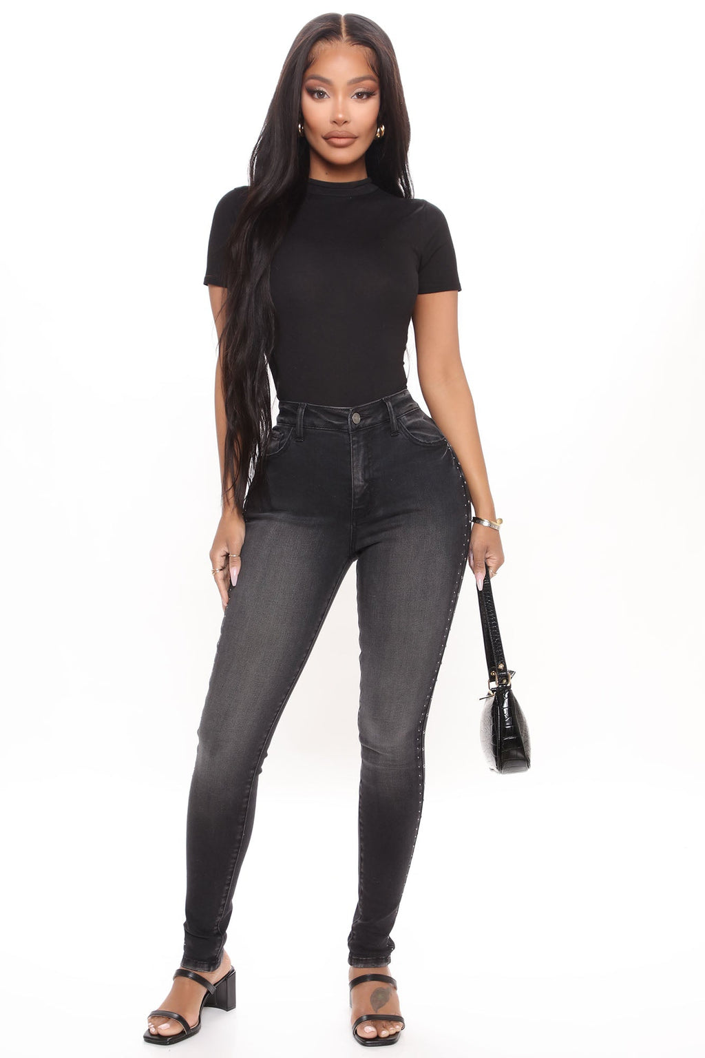 Basic Mock Neck Bodysuit - Black