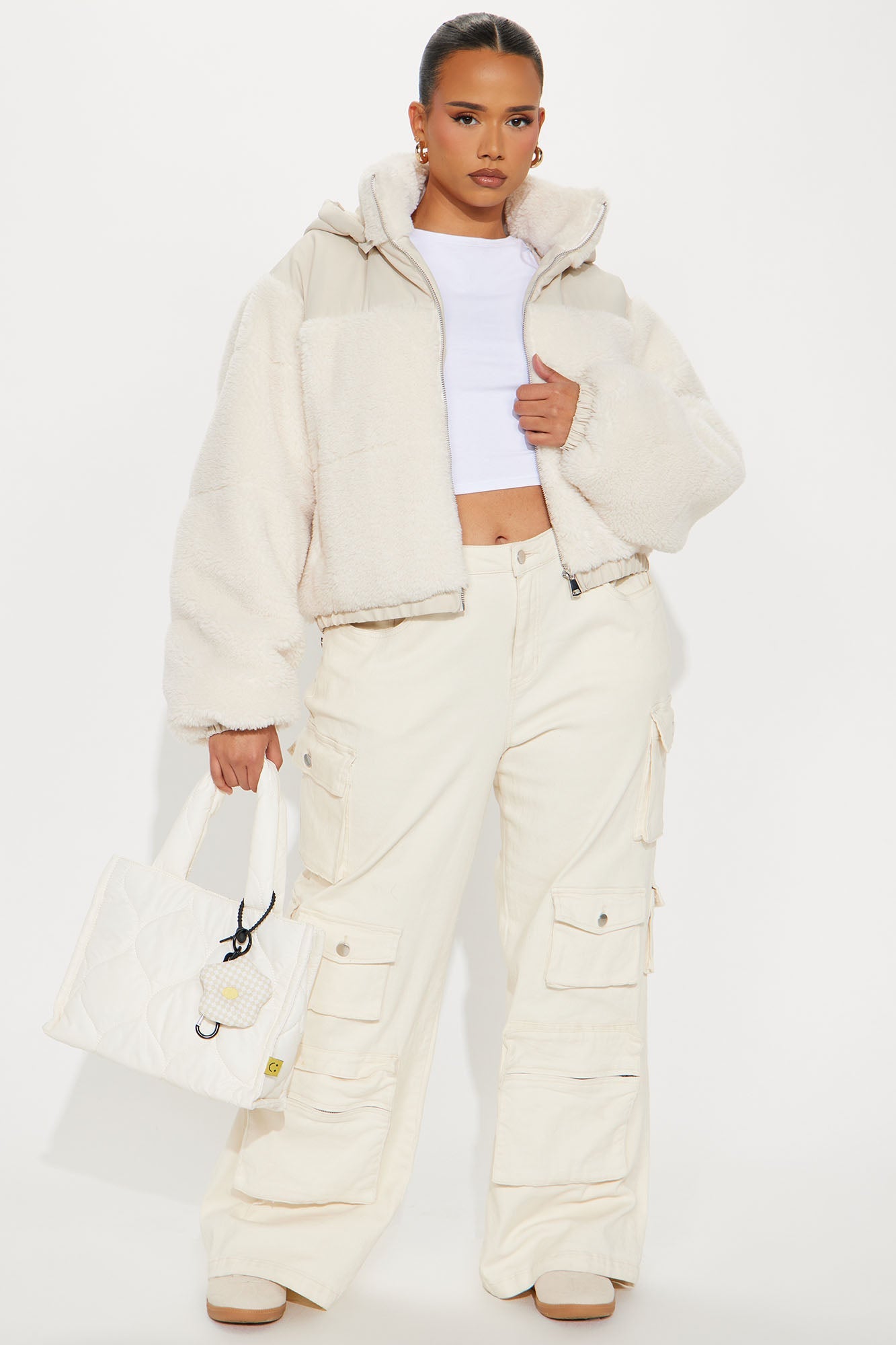 Up North Sherpa Puffer Jacket - Cream