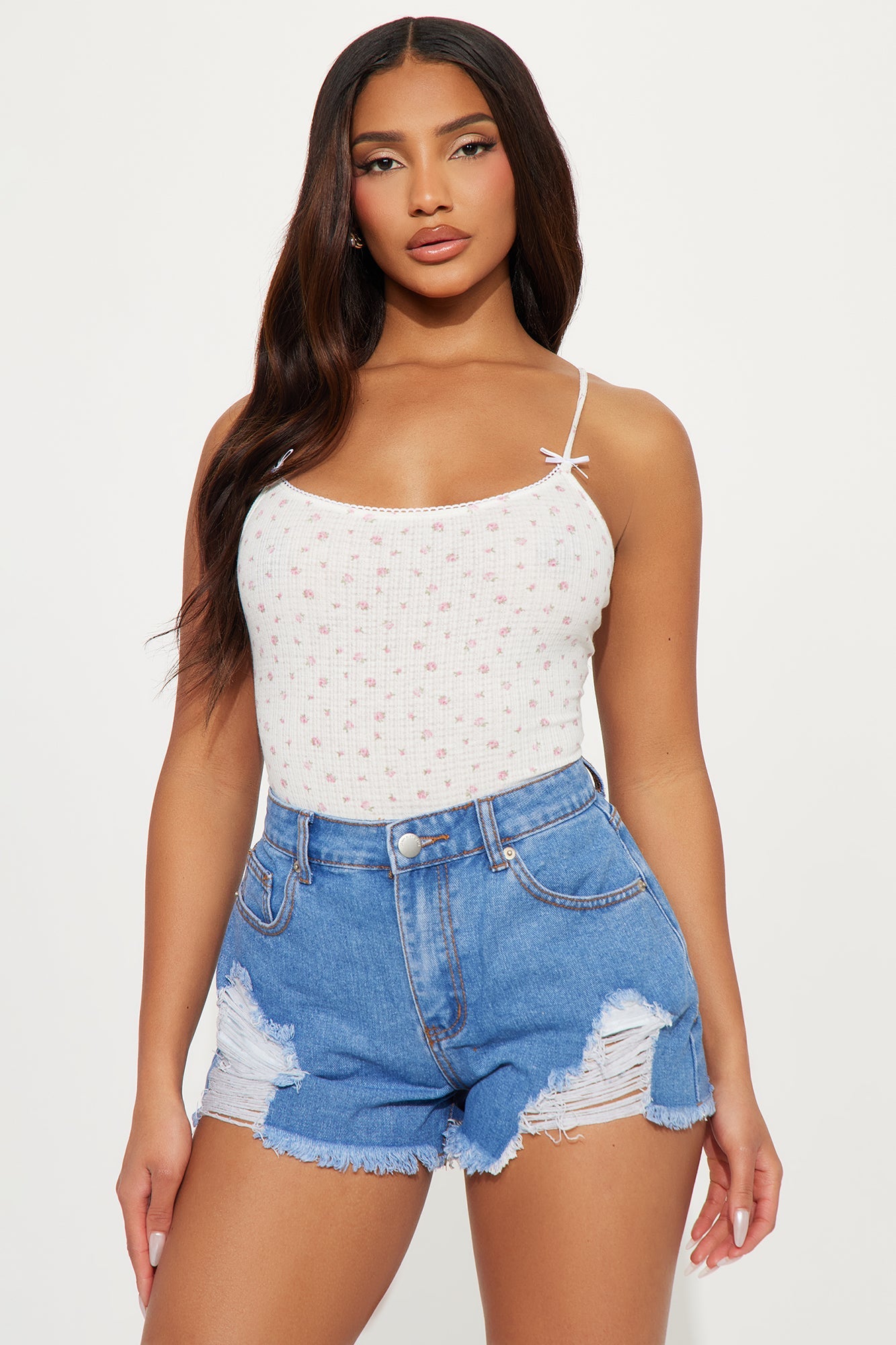 Dalia Ditsy Floral Cami - White/combo