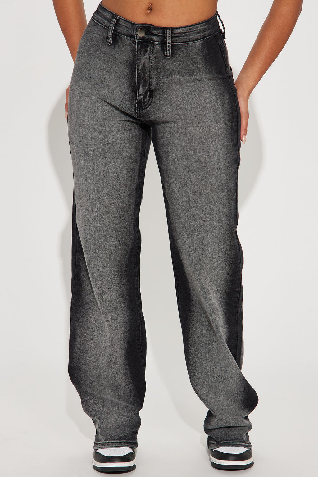 For The Streets Stretch Straight Leg Jeans - Black Wash