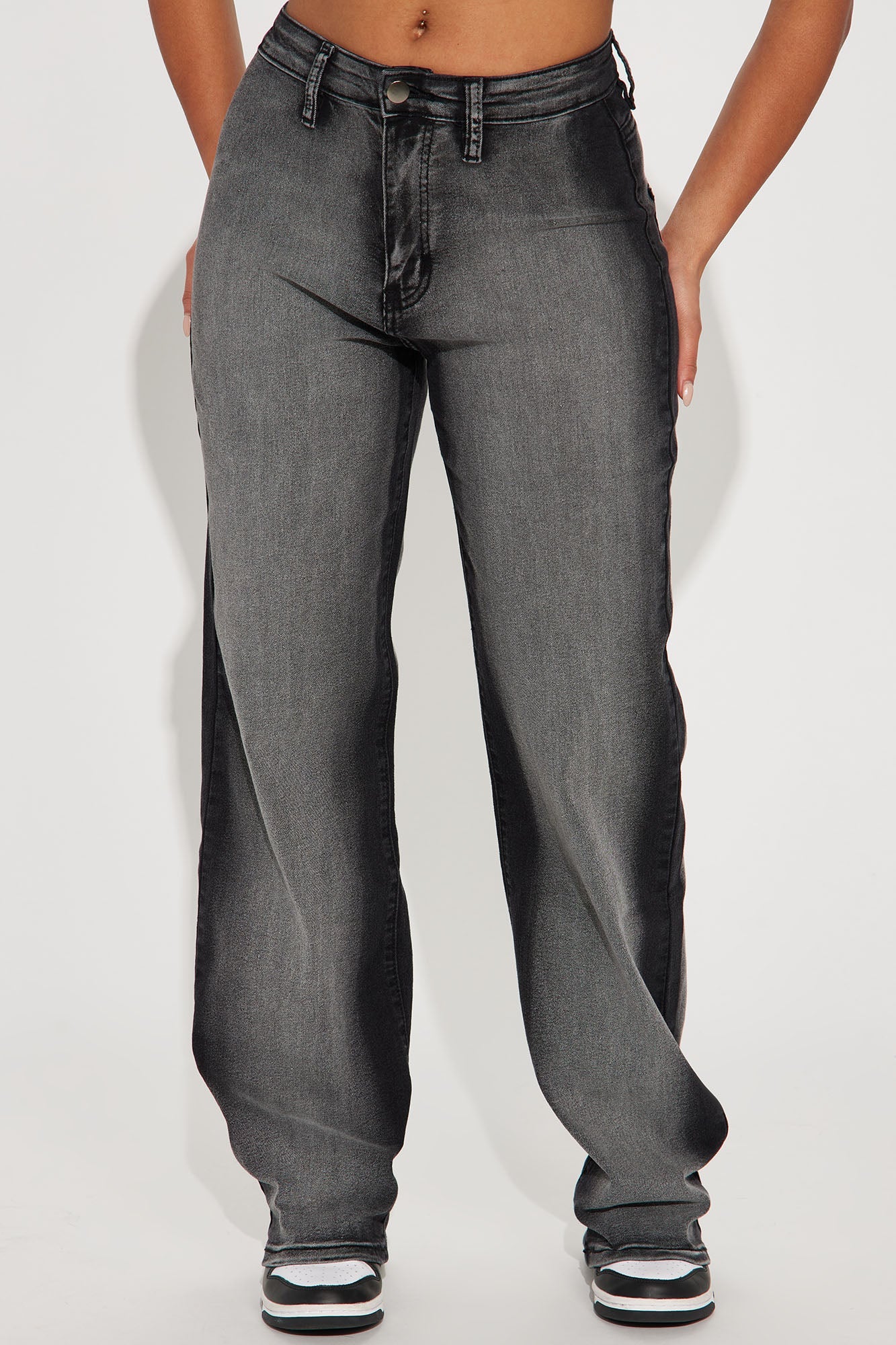 For The Streets Stretch Straight Leg Jeans - Black Wash