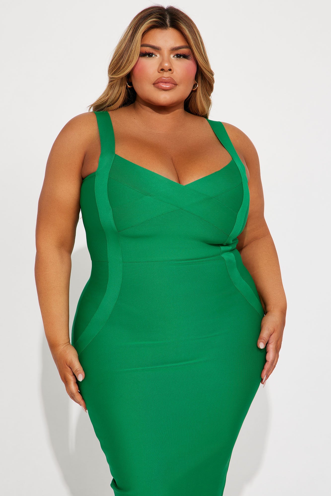 Elise Bandage Midi Dress - Kelly Green