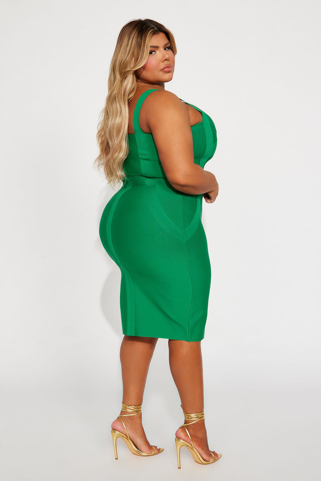 Elise Bandage Midi Dress - Kelly Green