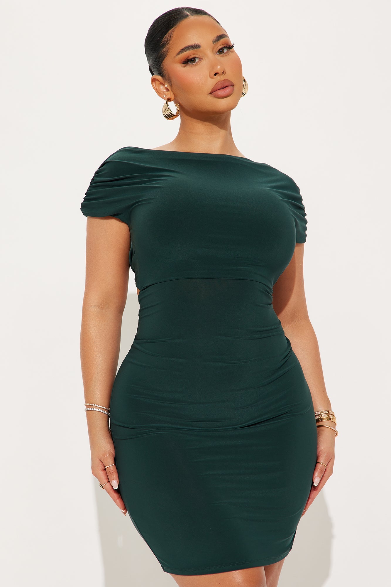 Rowena Twist Back Midi Dress - Olive