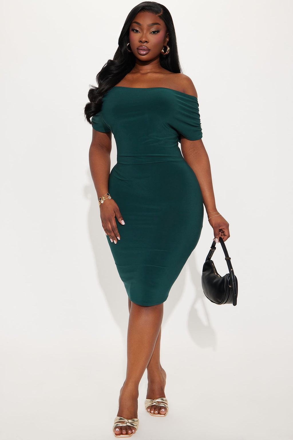 Rowena Twist Back Midi Dress - Olive