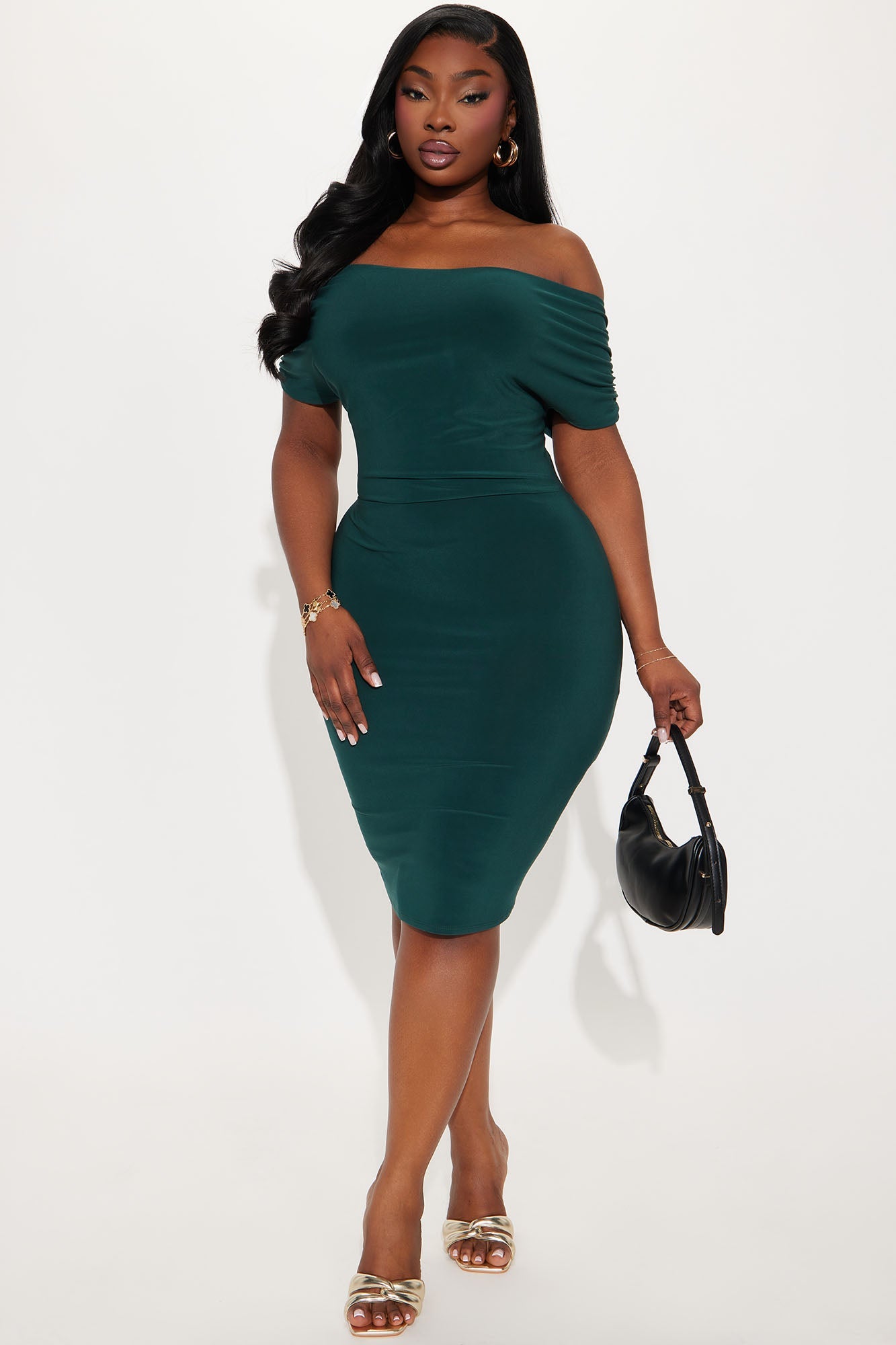 Rowena Twist Back Midi Dress - Olive