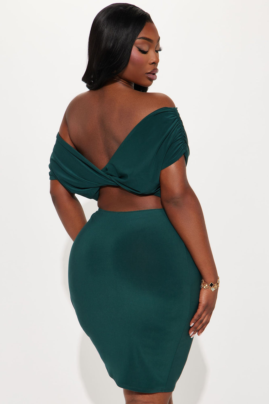 Rowena Twist Back Midi Dress - Olive