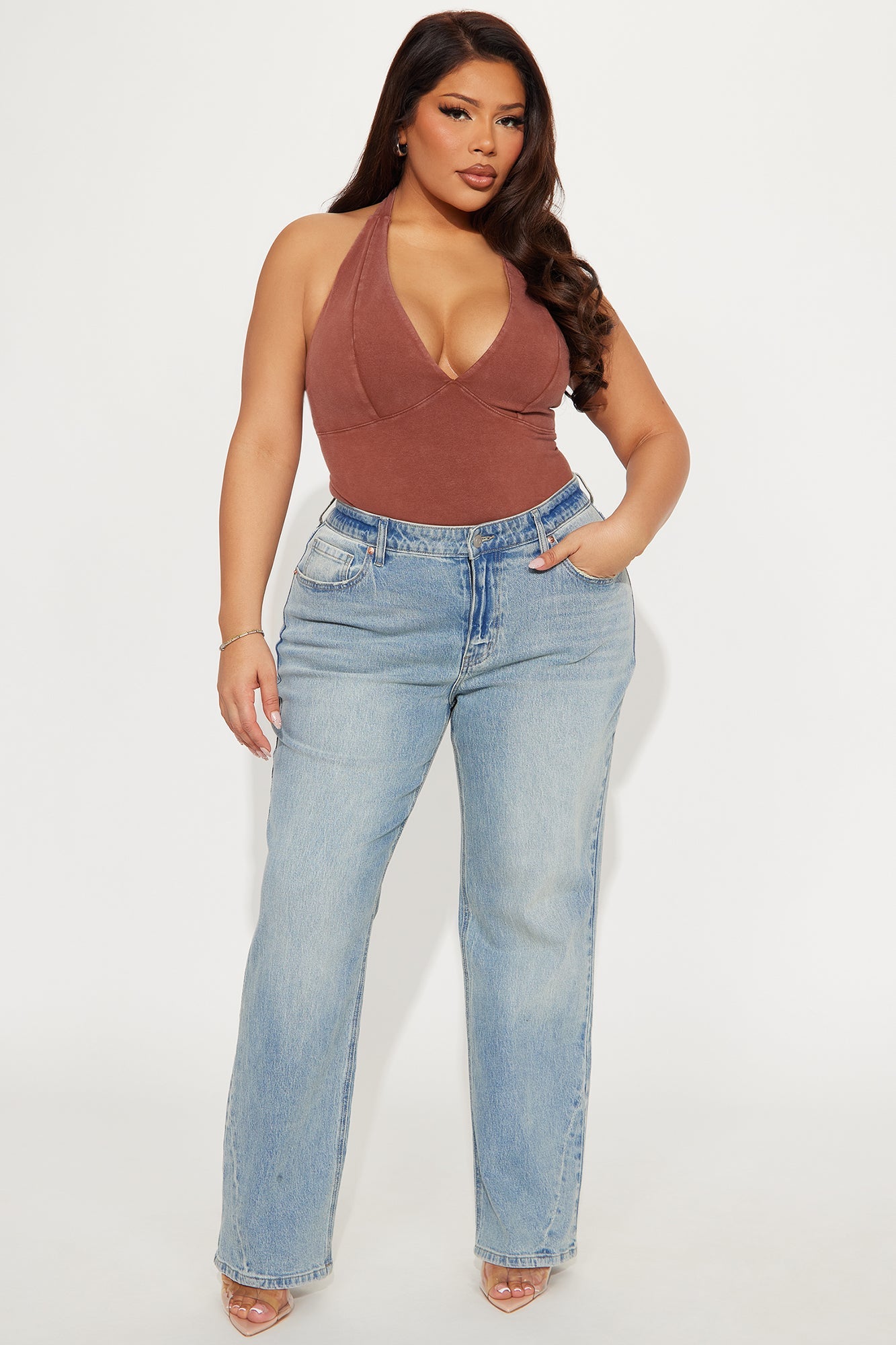 Deserved It Stretch Straight Leg Jeans - Light Wash