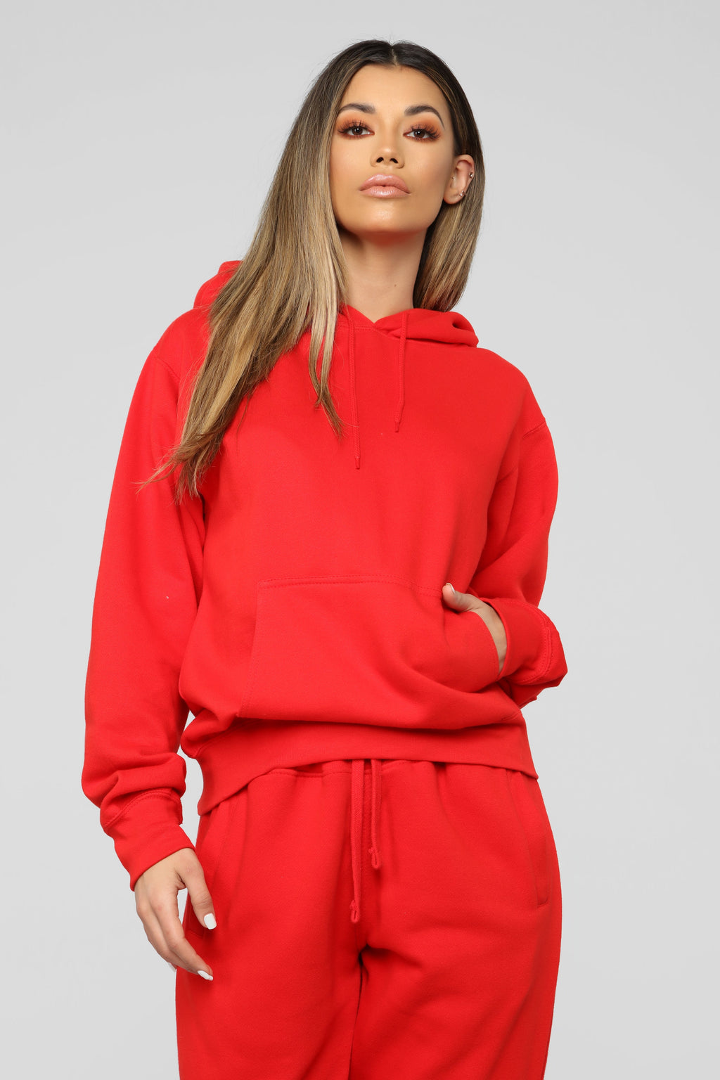 Stole Your Boyfriend's Oversized Hoodie - Red