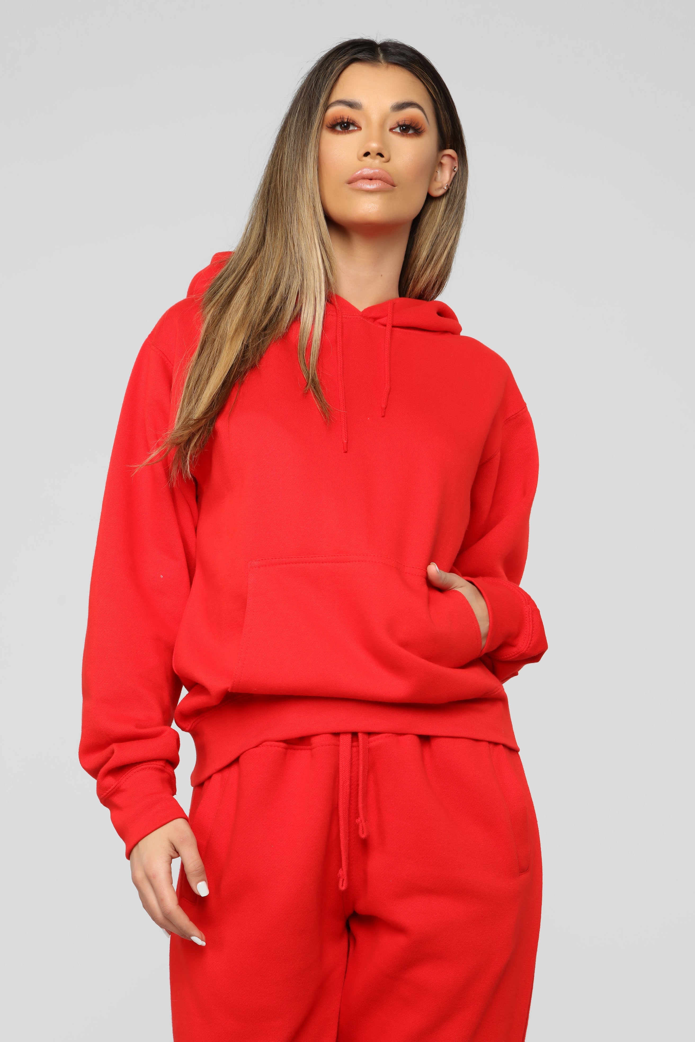Stole Your Boyfriend's Oversized Hoodie - Red