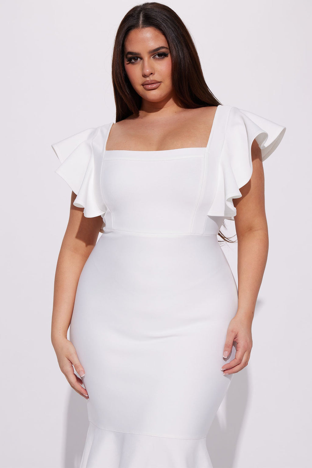 Elyse Bandage Midi Dress - White