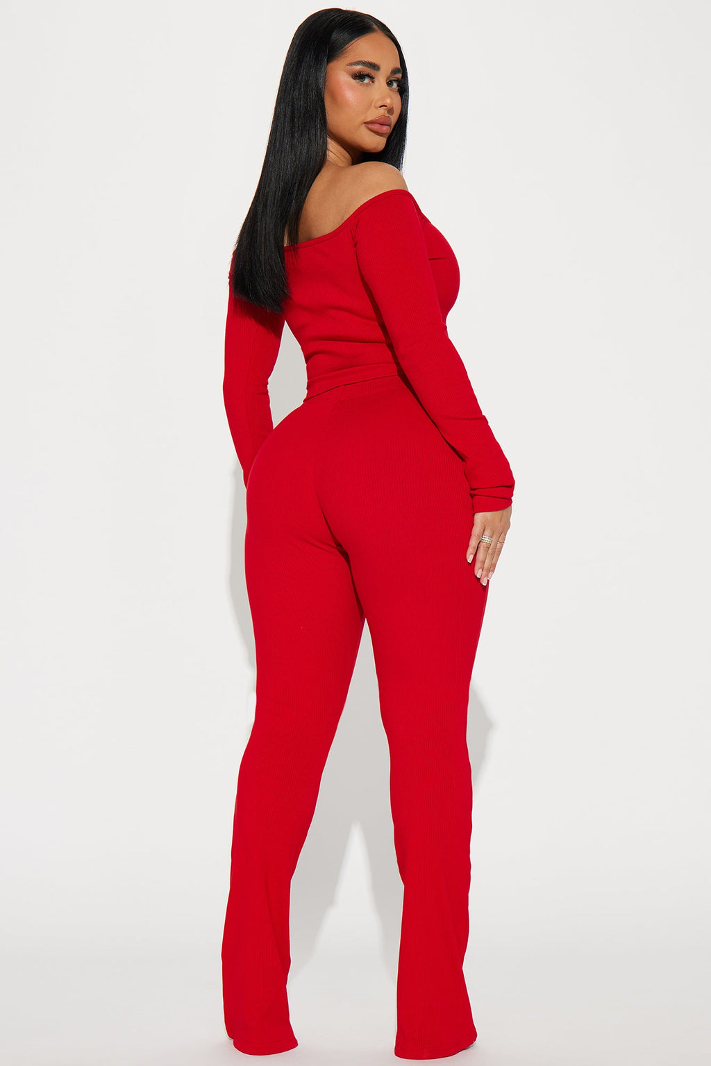 Heartless Heavy Rib Pant Set - Red