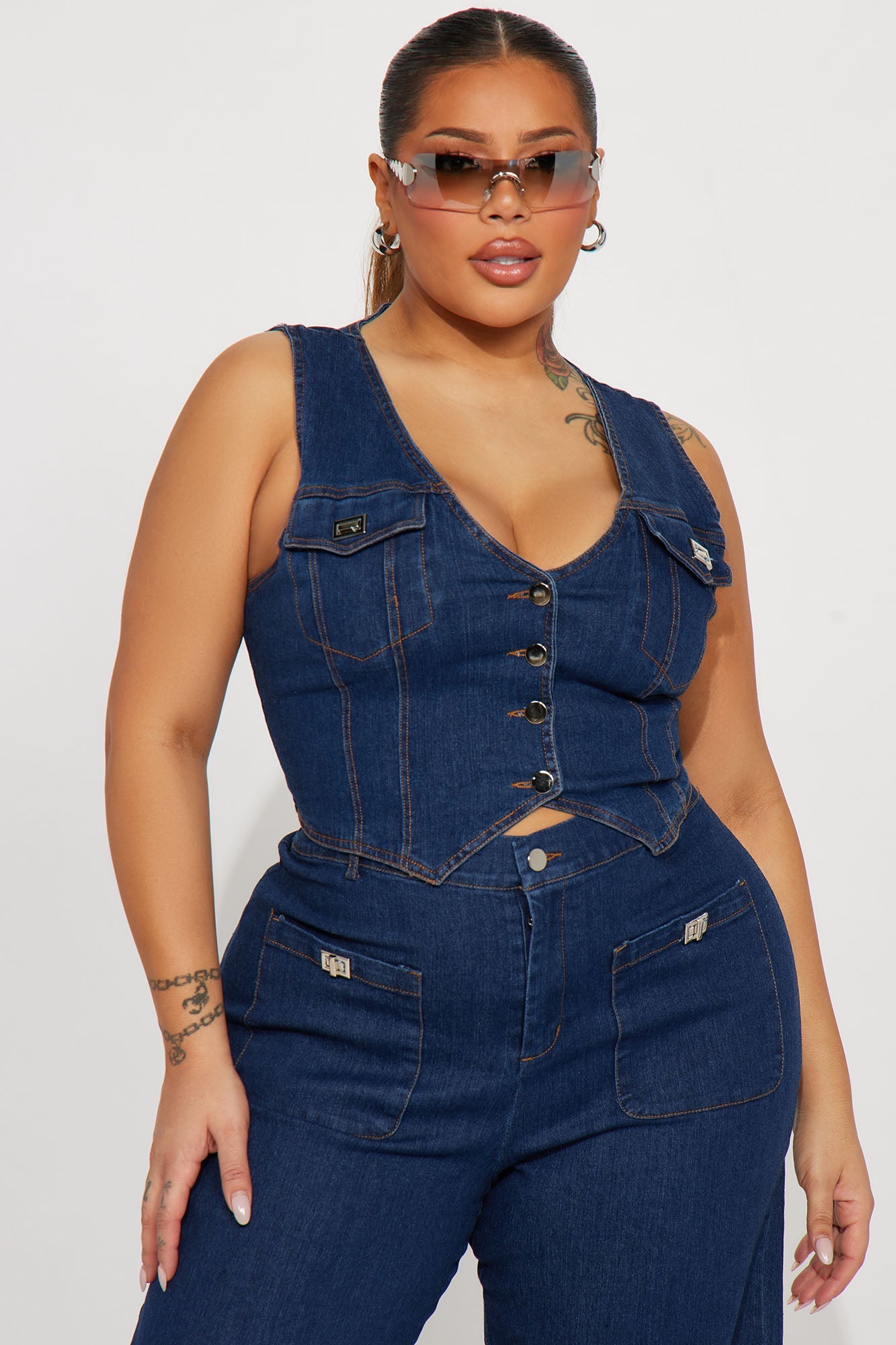 Ride Or Die Denim Pant Set - Medium Wash