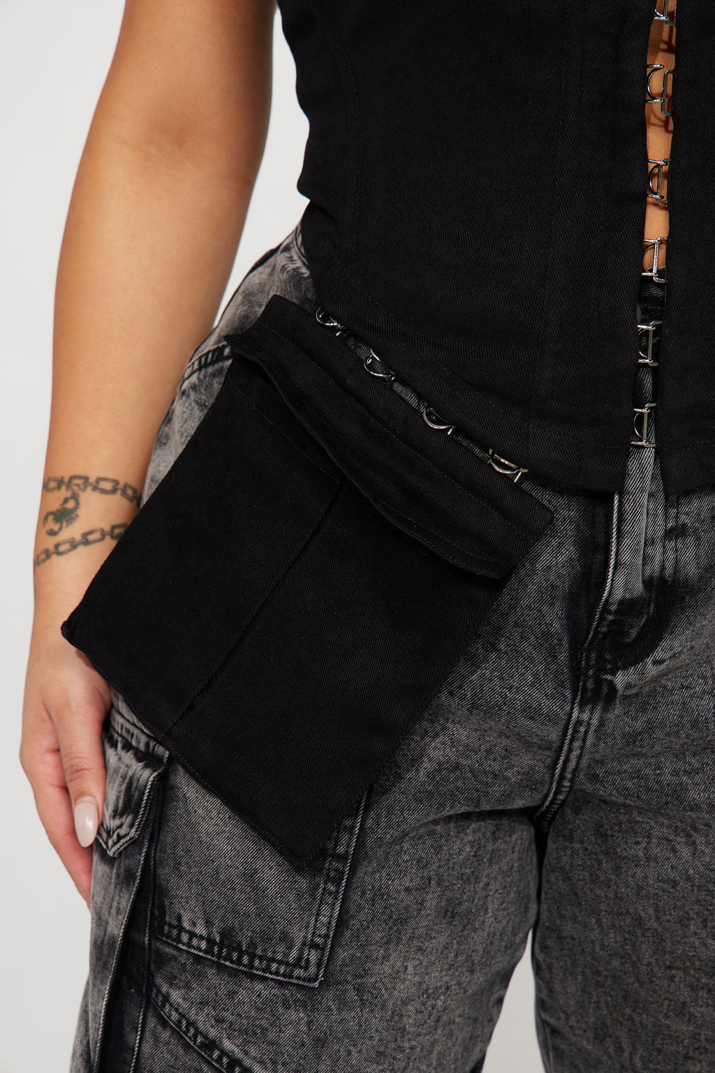 Danielle Denim Corset Top - Black