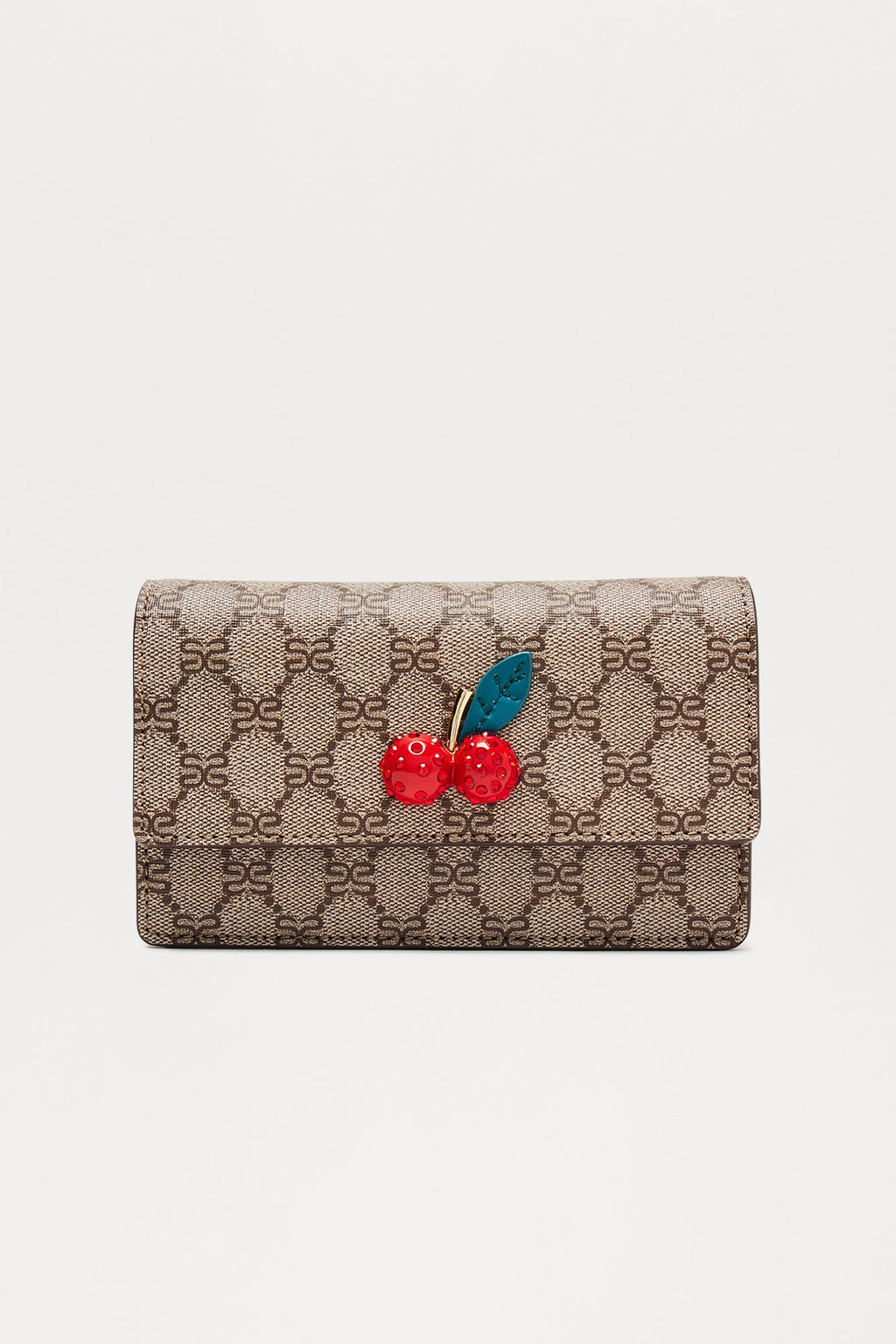 Cherry On Top Crossbody Handbag - Brown Combo