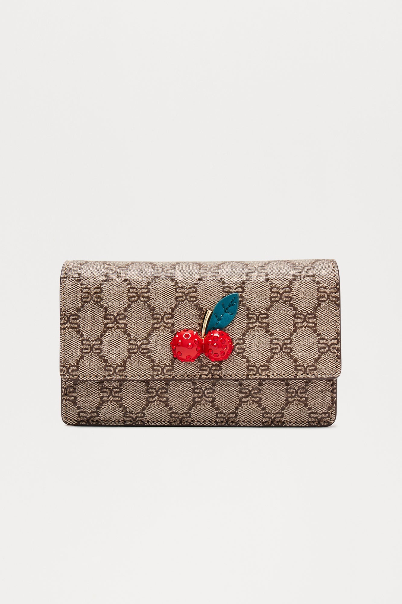 Cherry On Top Crossbody Handbag - Brown Combo