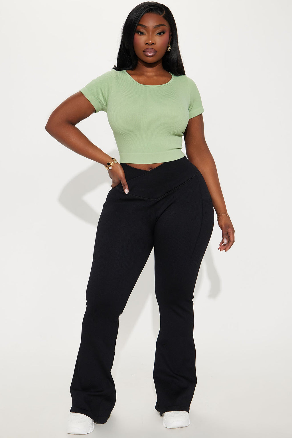Breathe Through It Effortless Seamless Active Top - Sage