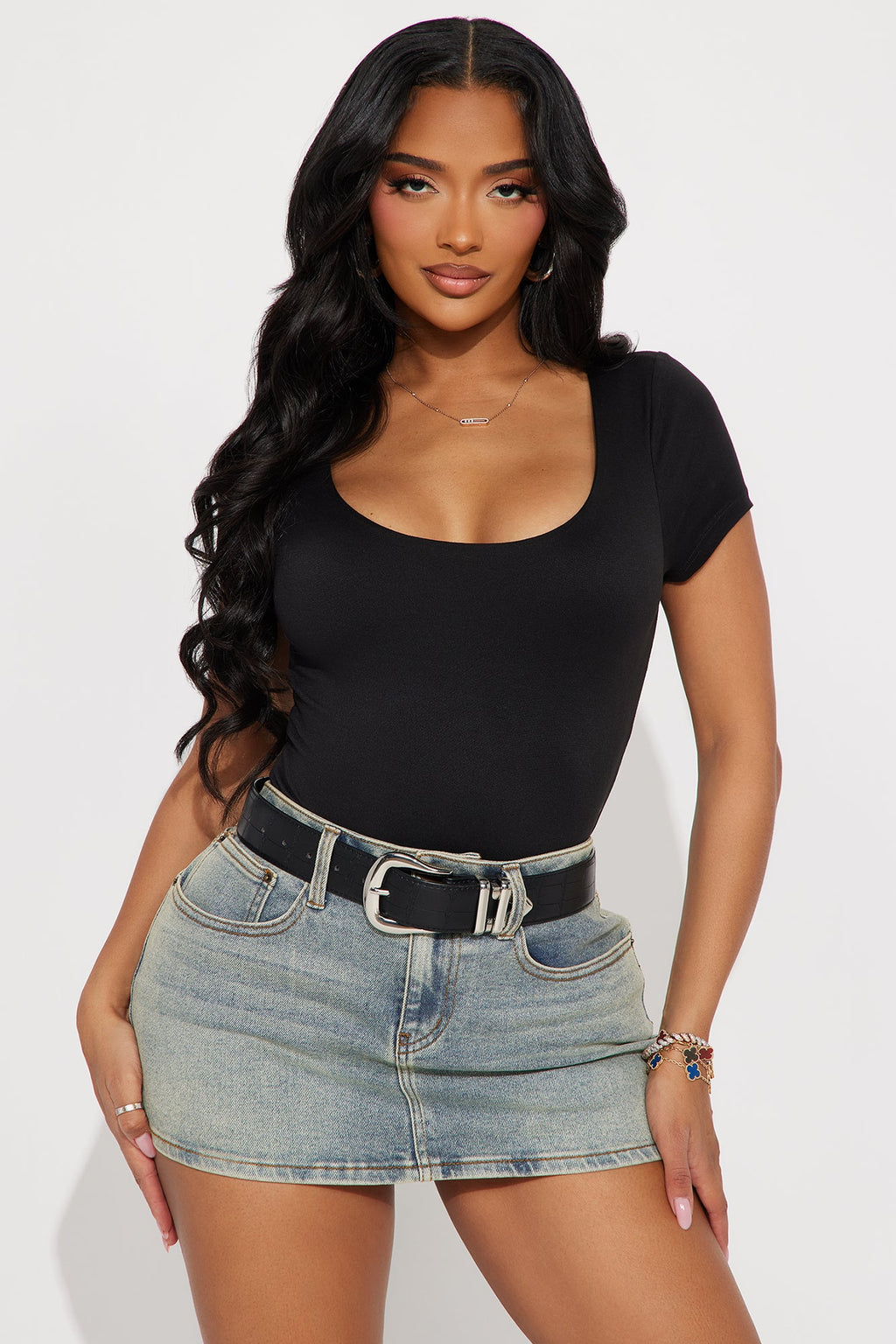 Daniella Double Lined Bodysuit - Black