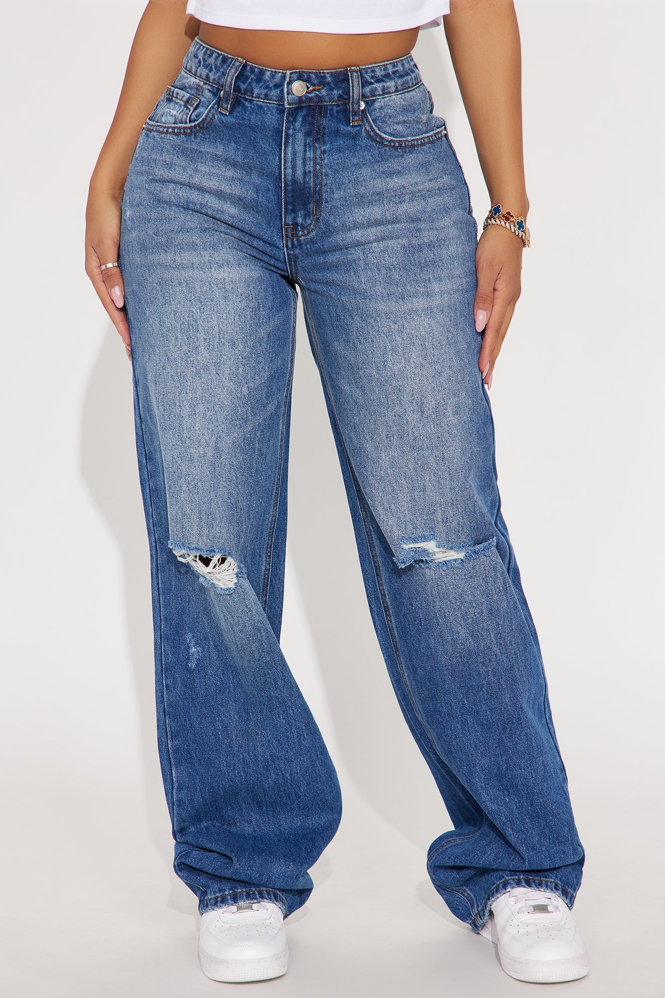 Tall Solana Non Stretch Straight Leg Jeans - Medium Wash