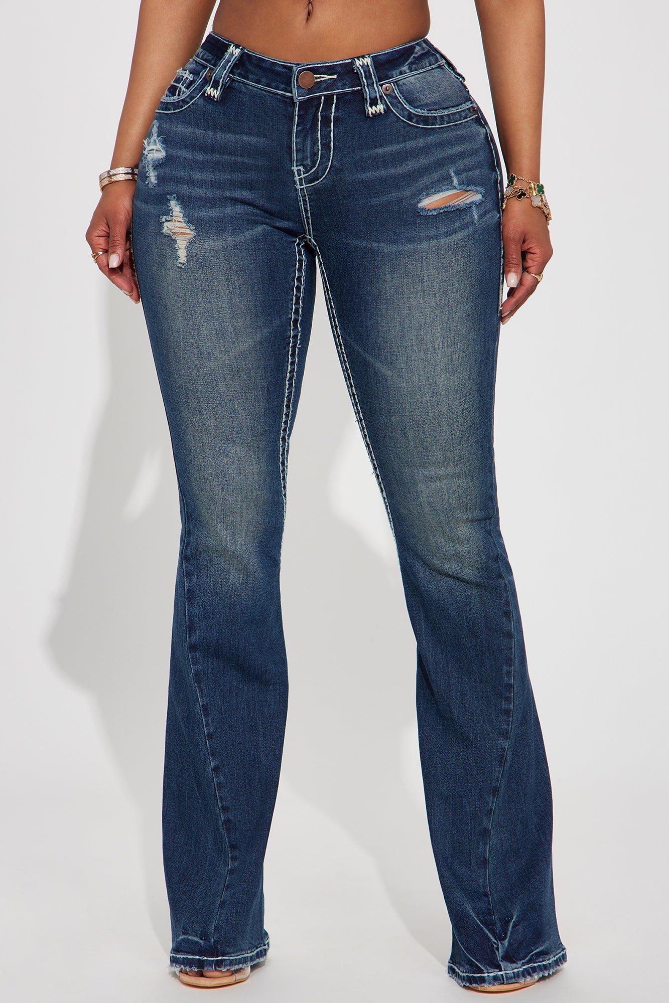 Not Playing Stretch Flare Jeans - Medium Wash