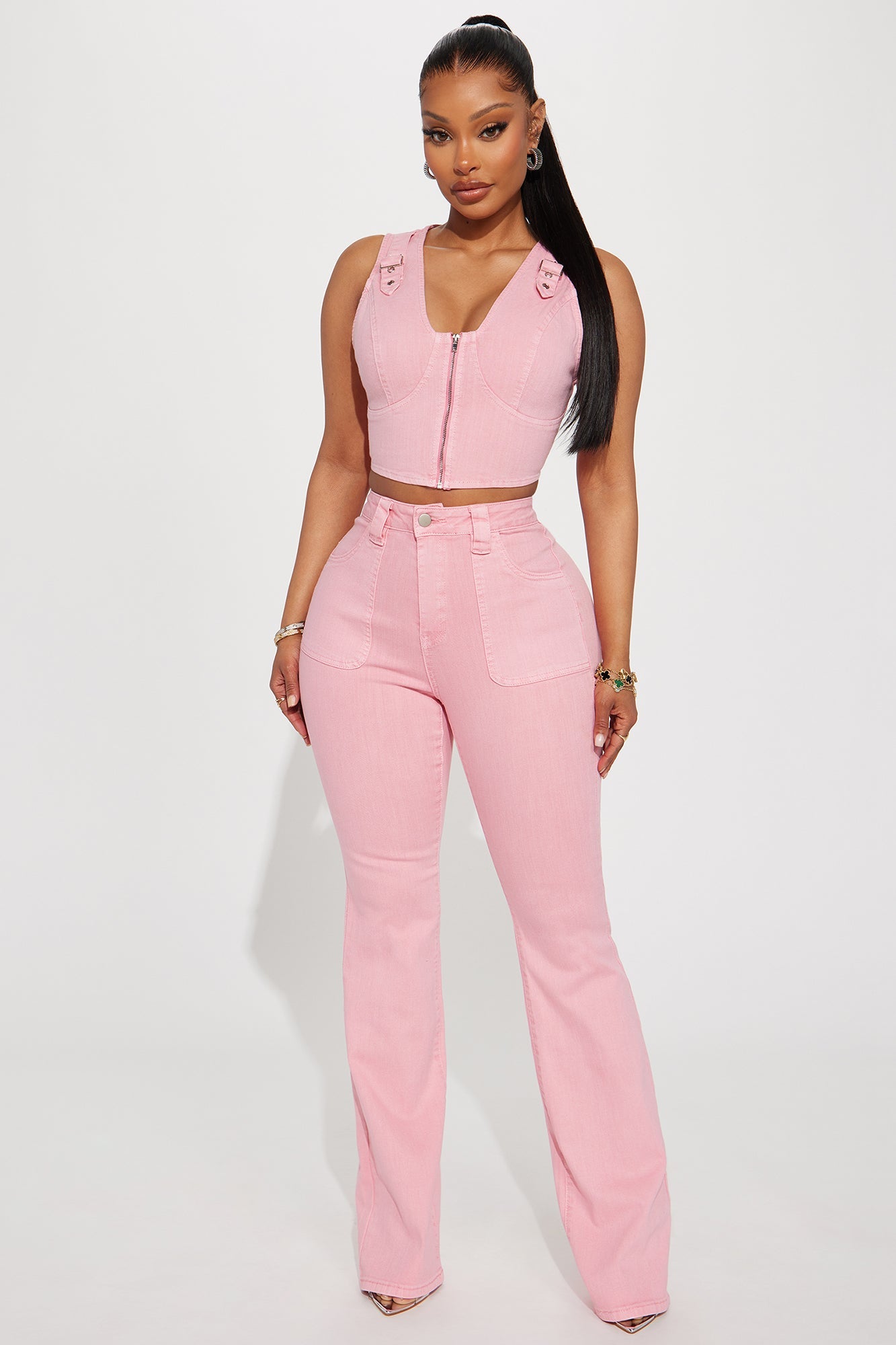 Unconditional Love Flare Jeans - Pink