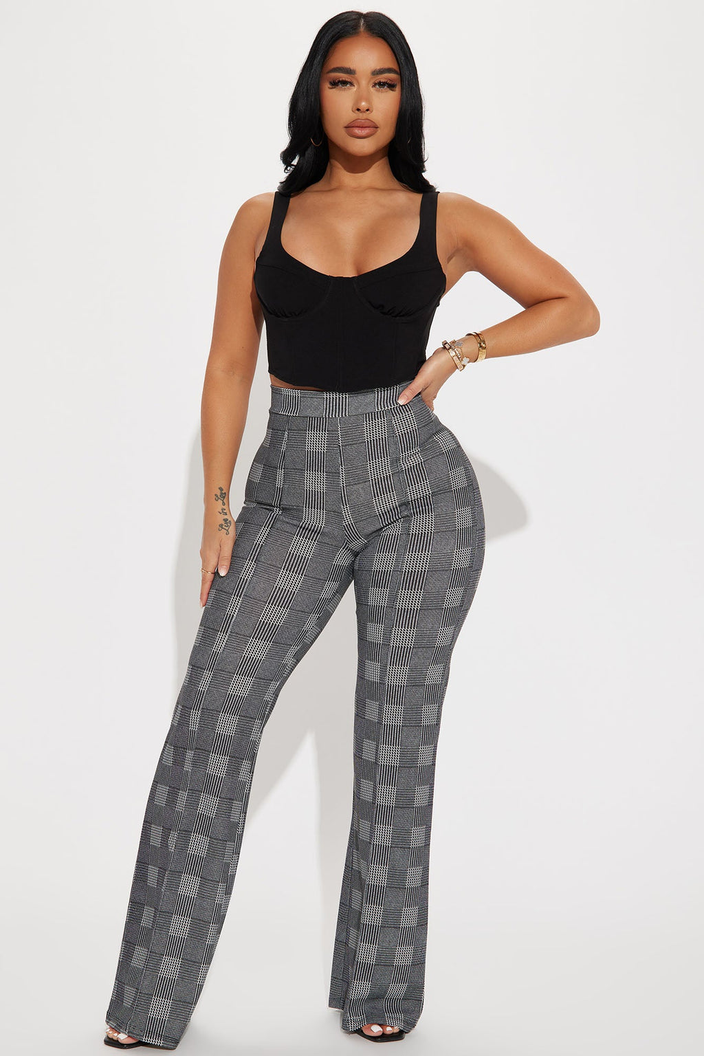 Victoria High Waisted Dress Pant - Black/White