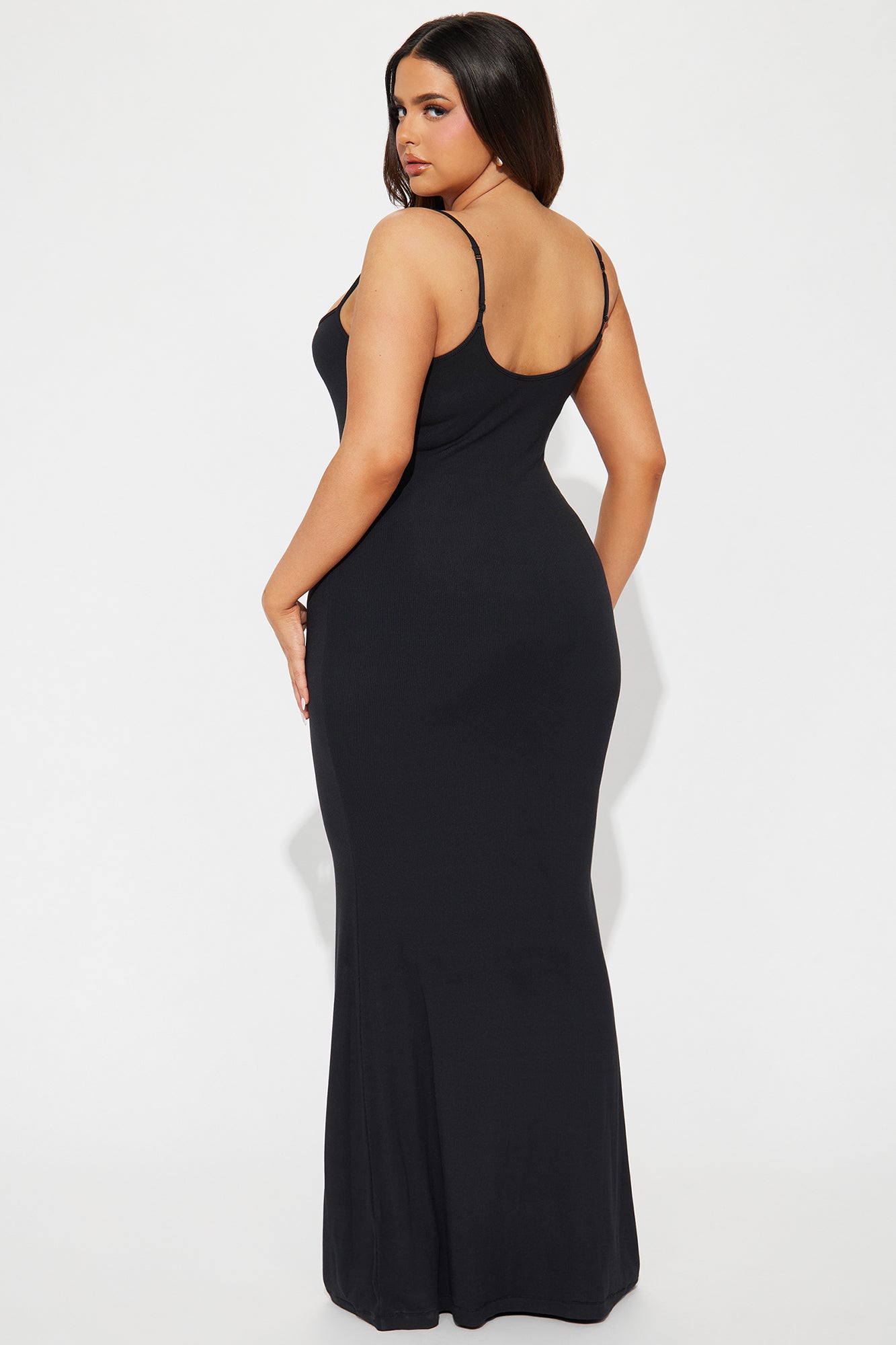 Madelyn Micro Ribbed Maxi Dress - Black