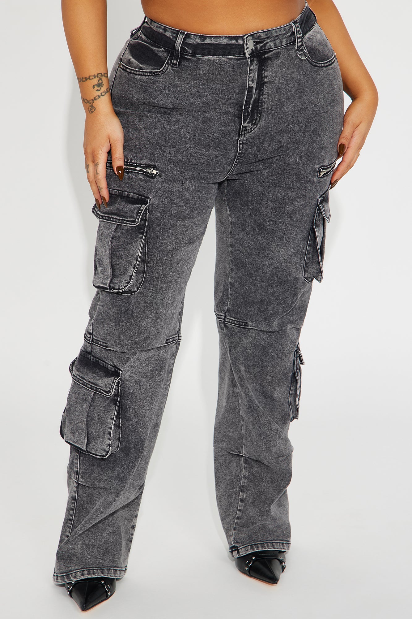 City Streets Stretch Cargo Jean - Grey