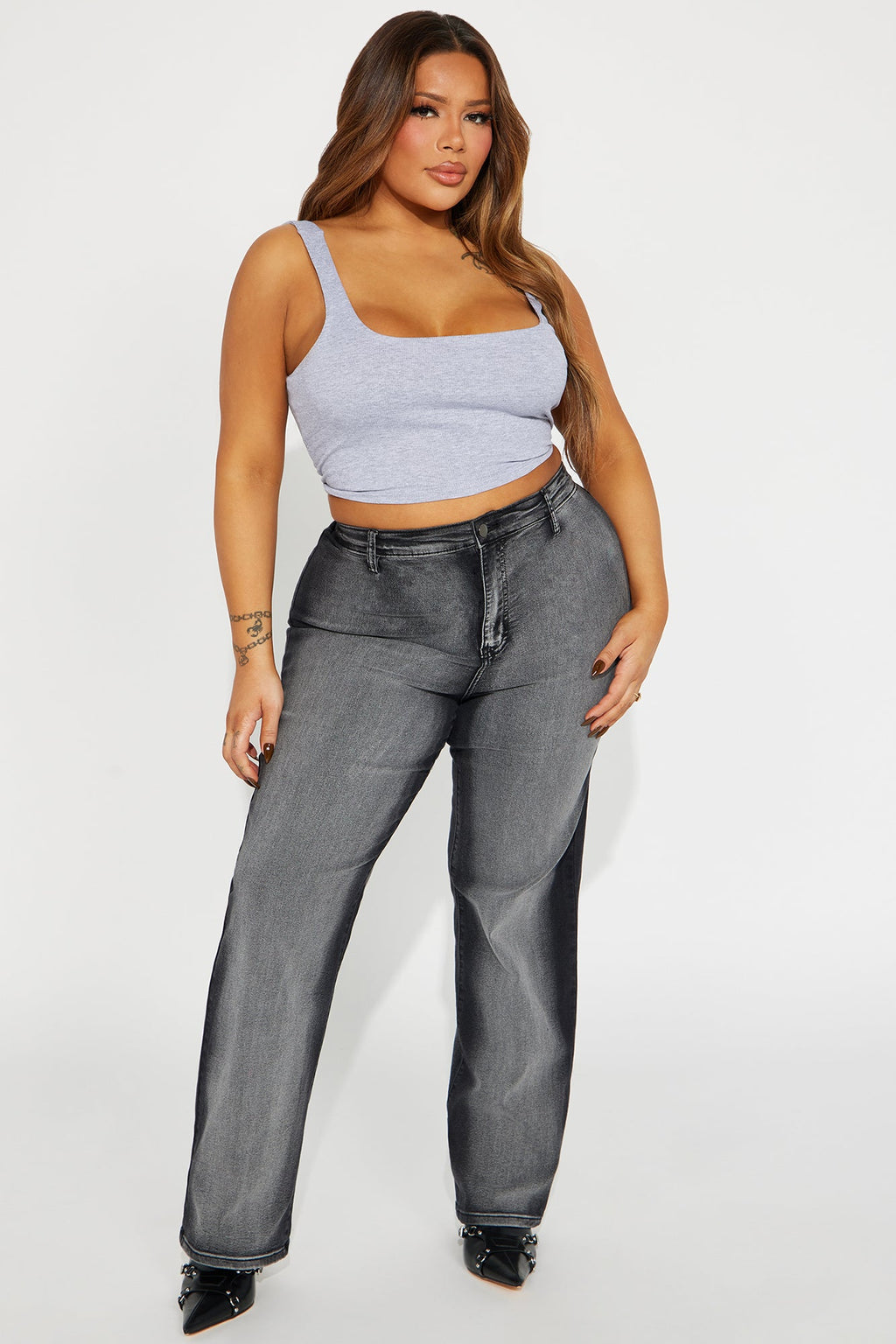 For The Streets Stretch Straight Leg Jeans - Black Wash