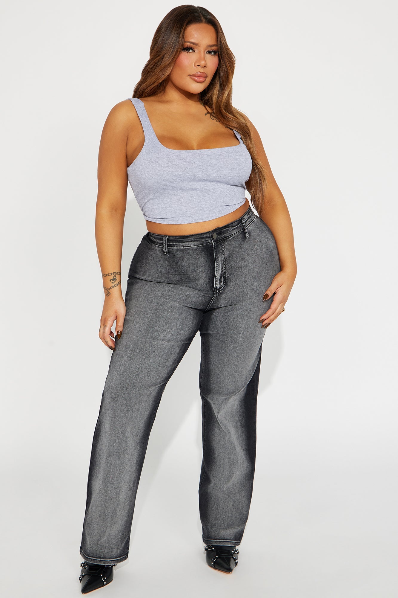 For The Streets Stretch Straight Leg Jeans - Black Wash